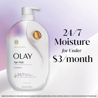 Olay Age Defy Body Wash, Ultra Moisture, Vitamin B3 & Hyaluronic, 35oz