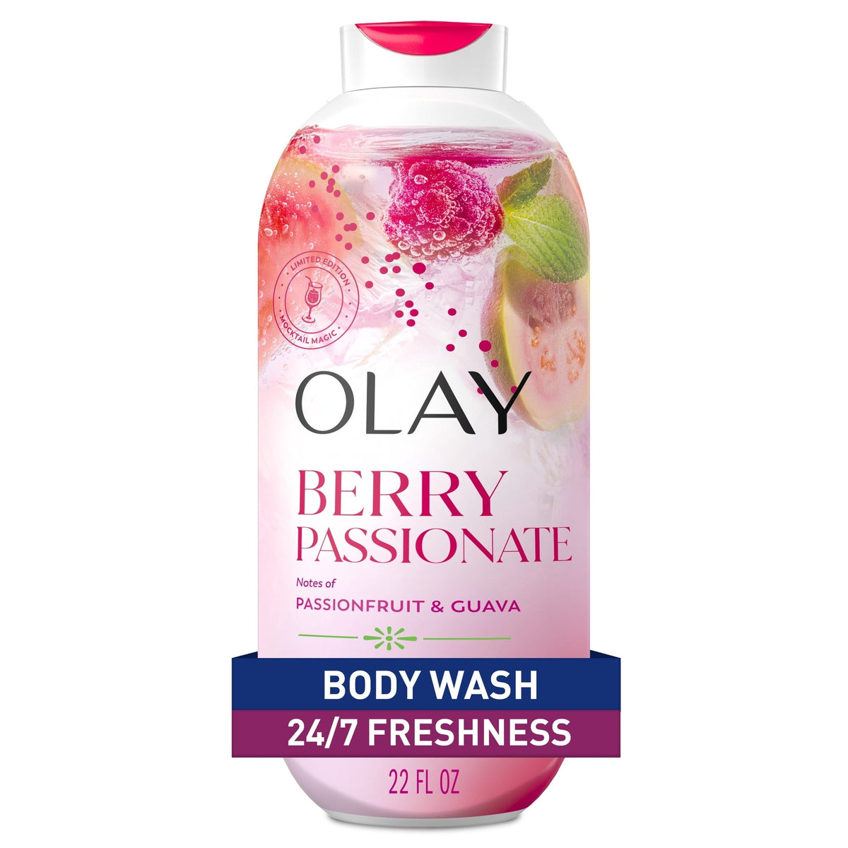 Olay Berry Passionate Body Wash with Notes of Passionfruit and Guava, Vitamin B3 and Antioxidant Blend, 22oz