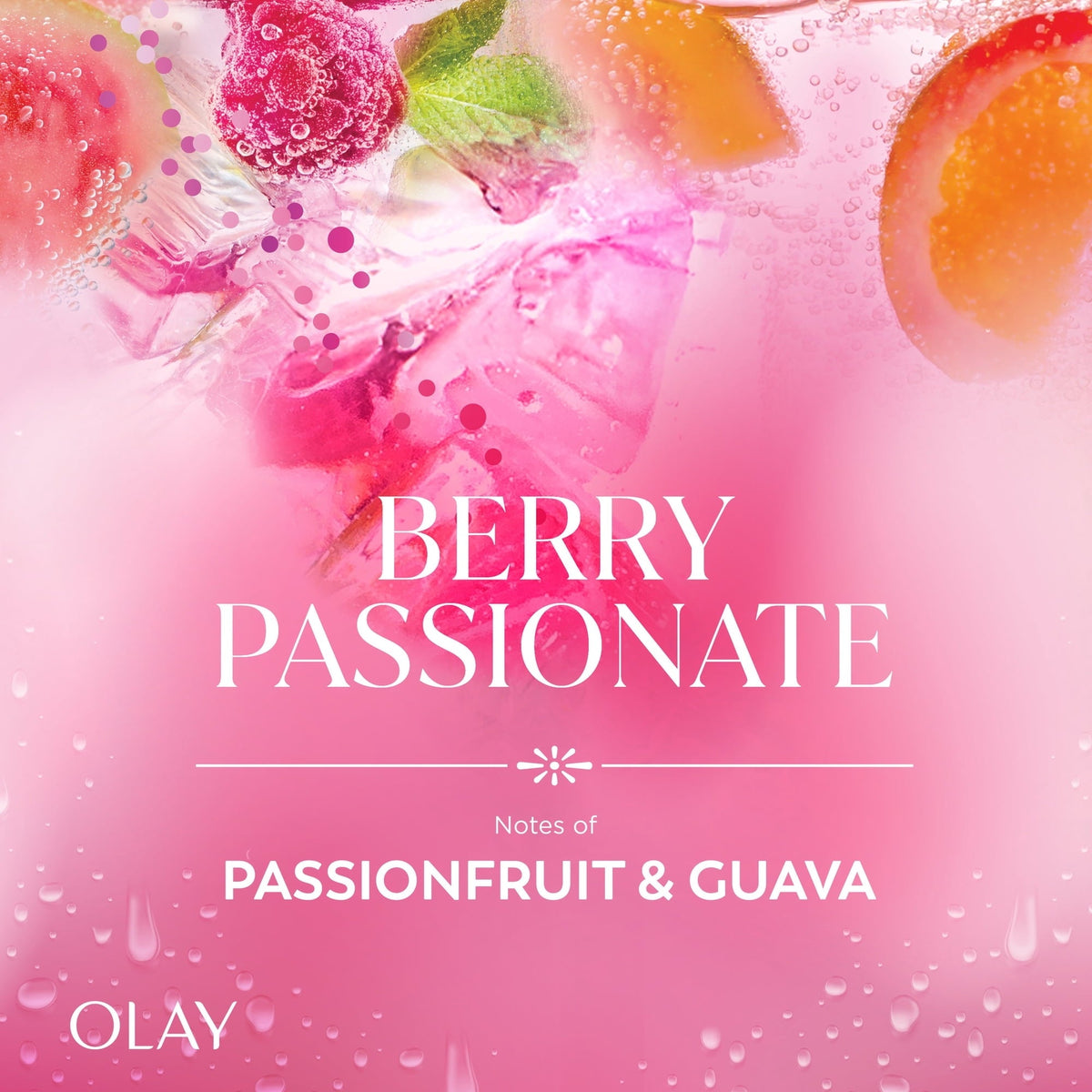 Olay Berry Passionate Body Wash with Notes of Passionfruit and Guava, Vitamin B3 and Antioxidant Blend, 22oz