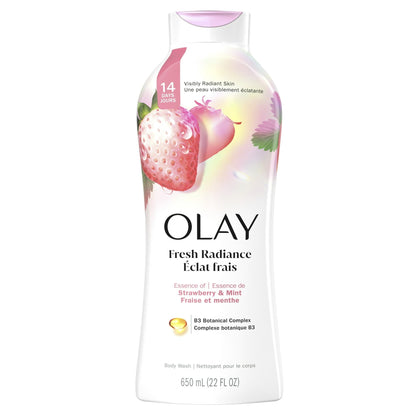 Olay Fresh Outlast Women's Body Wash, White Strawberry & Mint, 22 fl oz