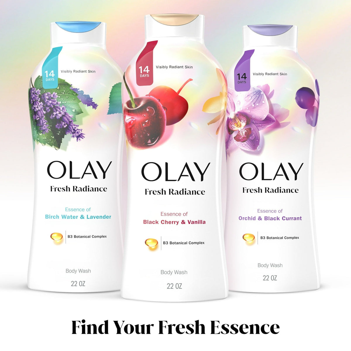 Olay Fresh Radiance Body Wash, Black Cherry and Vanilla, 22 fl oz