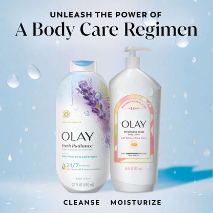 Olay Fresh Radiance Body Wash with Essence of Birch Water and Lavender, Vitamin B3 and Antioxidant Blend