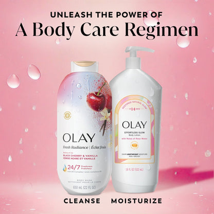 Olay Fresh Radiance Body Wash with Essence of Black Cherry and Vanilla, Vitamin B3 and Antioxidant Blend