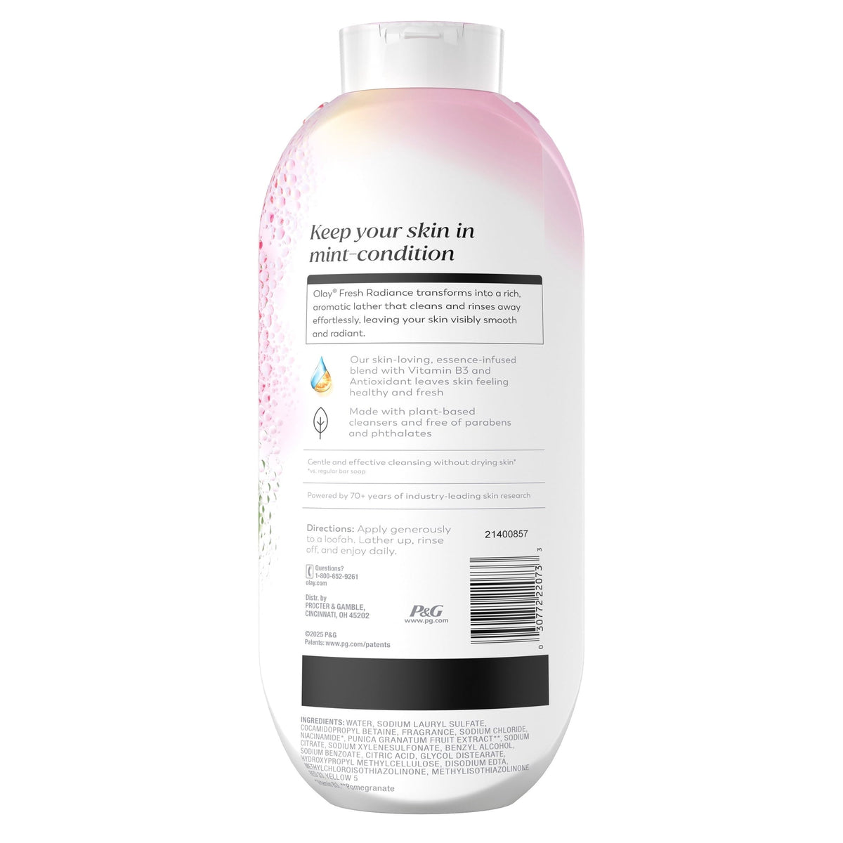 Olay Fresh Radiance Body Wash with Essence of Strawberry and Mint, Vitamin B3 and Antioxidant Blend