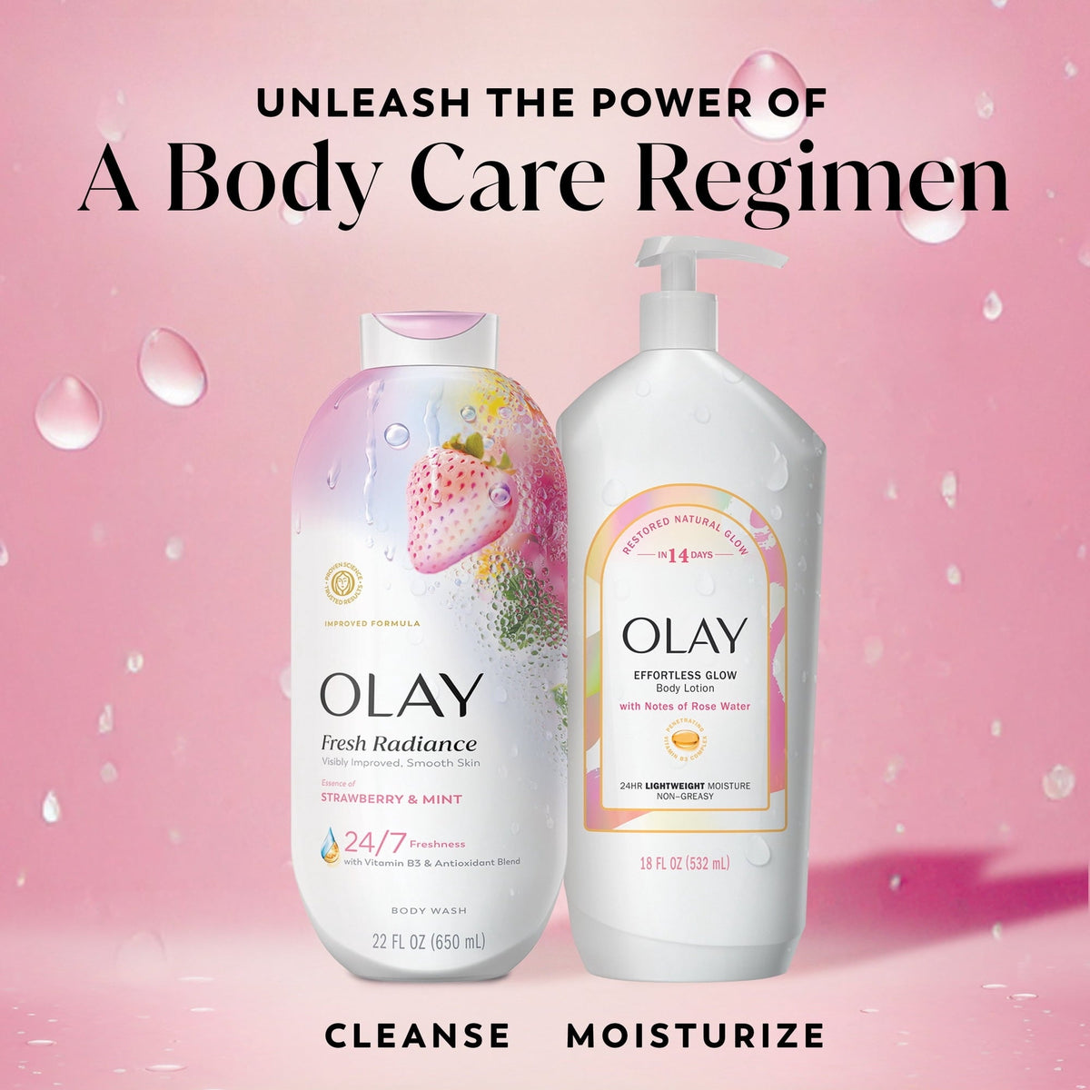 Olay Fresh Radiance Body Wash with Essence of Strawberry and Mint, Vitamin B3 and Antioxidant Blend