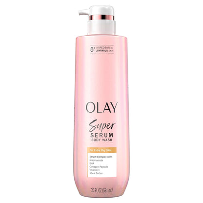 Olay Hydrating Body Wash, Super Serum for Extra Dry Skin, 20 fl oz, for Luminous Skin