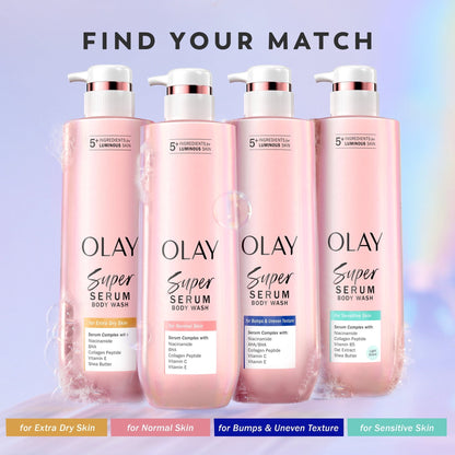 Olay Hydrating Body Wash, Super Serum for Extra Dry Skin, 20 fl oz, for Luminous Skin