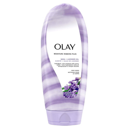 Olay Moisture Ribbons Women's body Wash, Shea + Lavender Oil, 18 fl oz