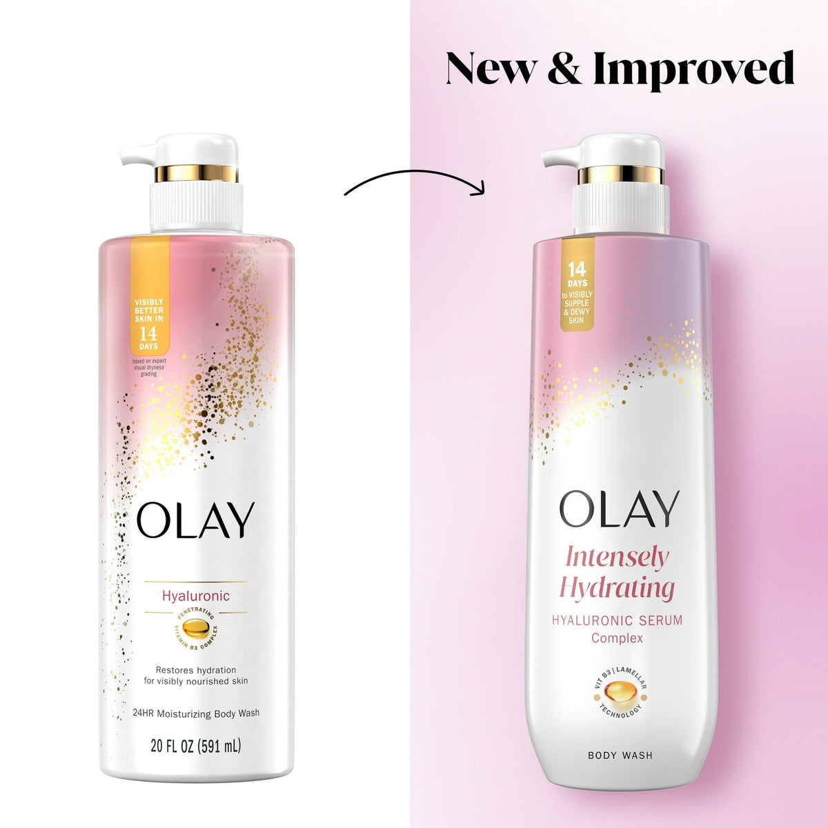 Olay Nourishing Body Wash for women, Hyaluronic Acid, 20 fl oz