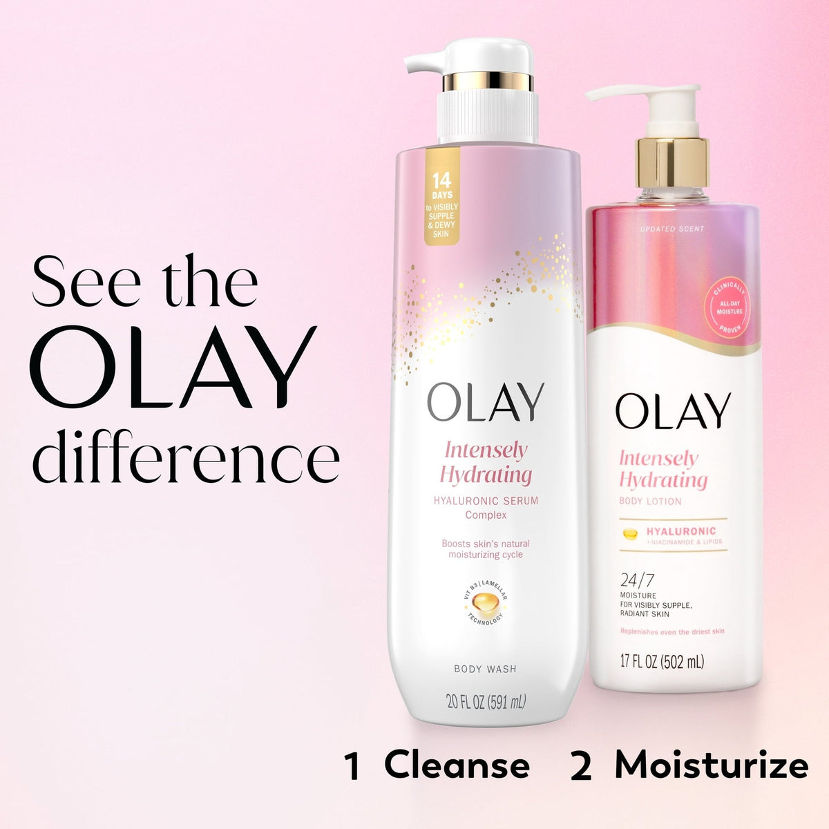 Olay Nourishing & Hydrating Body Lotion with Hyaluronic Acid, 17 fl oz