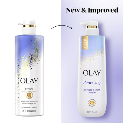 Olay Renewing Body Wash for Women, Nighttime, Retinol, 20 fl oz