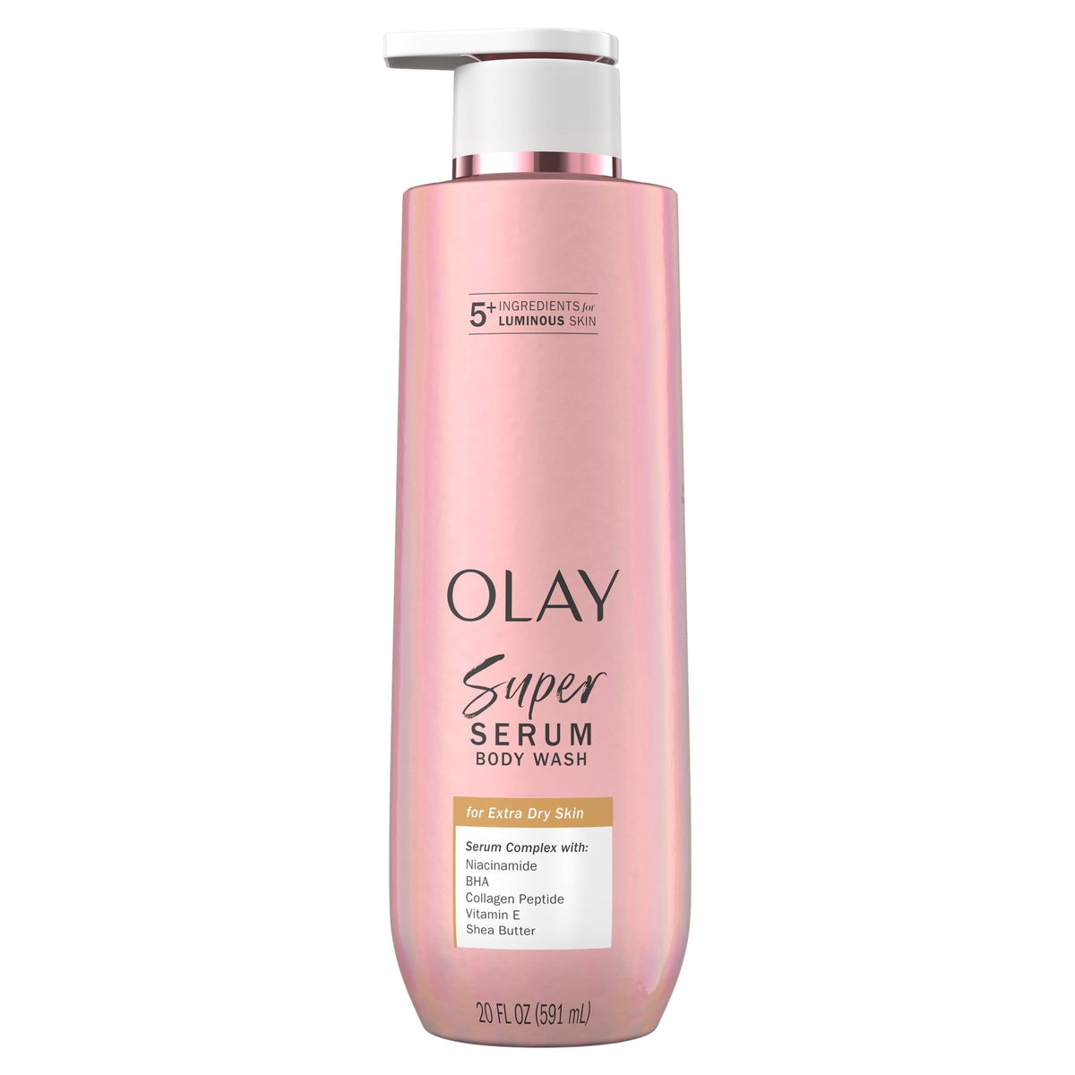 Olay Super Serum Body Wash for Extra Dry Skin, 20 fl oz, Serum Complex for Luminous Skin
