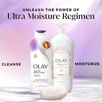 Olay Ultra Moisture Body Wash, Age Defy Body Wash Vitamin B3 & Hyaluronic, 22 FL OZ