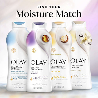 Olay Ultra Moisture Body Wash, Age Defy Body Wash Vitamin B3 & Hyaluronic, 22 FL OZ