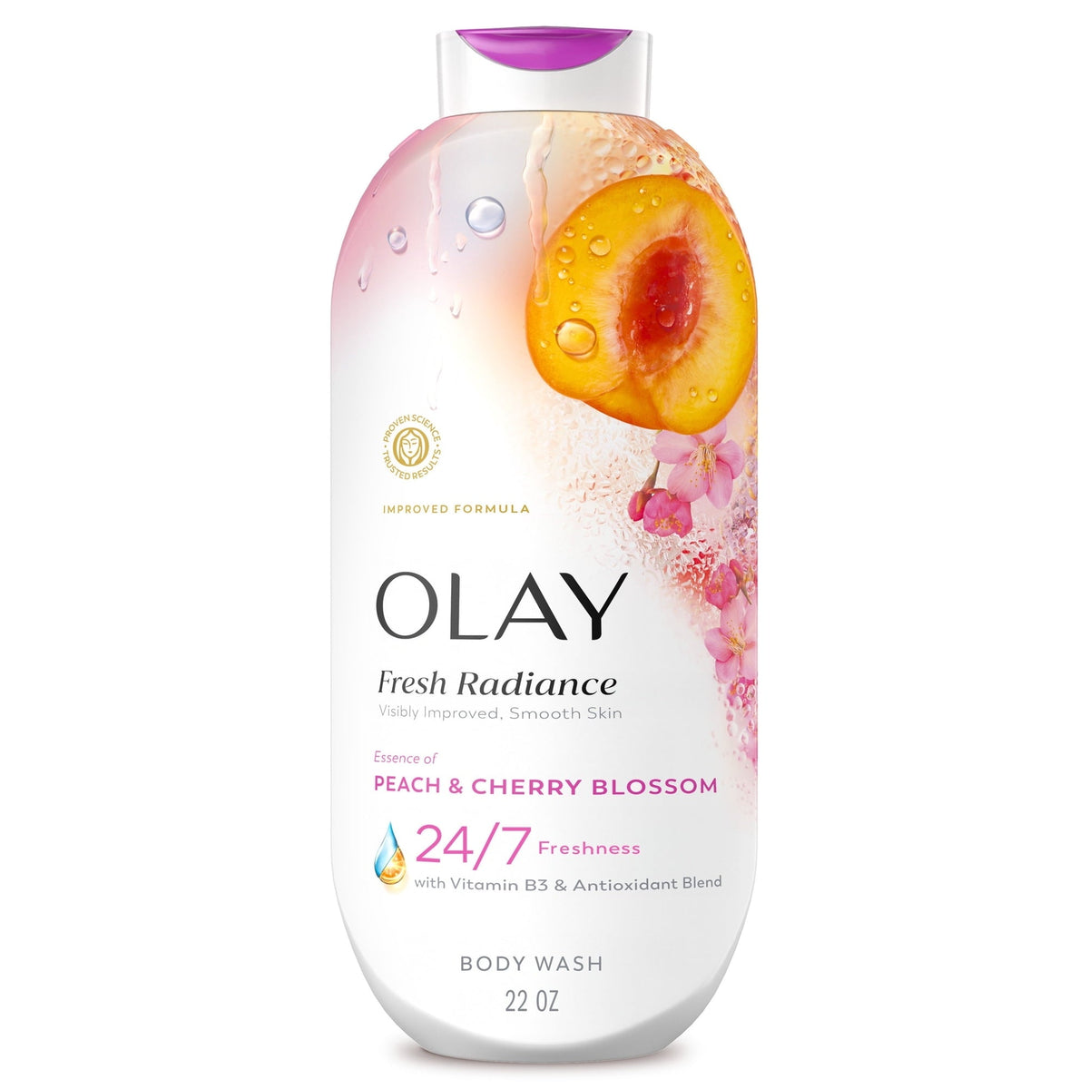 Olay Fresh Radiance Body Wash with Essence of Birch Water and Lavender, Vitamin B3 and Antioxidant Blend