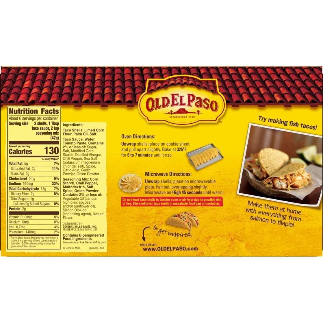 Old El Paso Crunchy Taco Dinner Kit, Easy Meal Prep, 12 Count, 8.8 oz