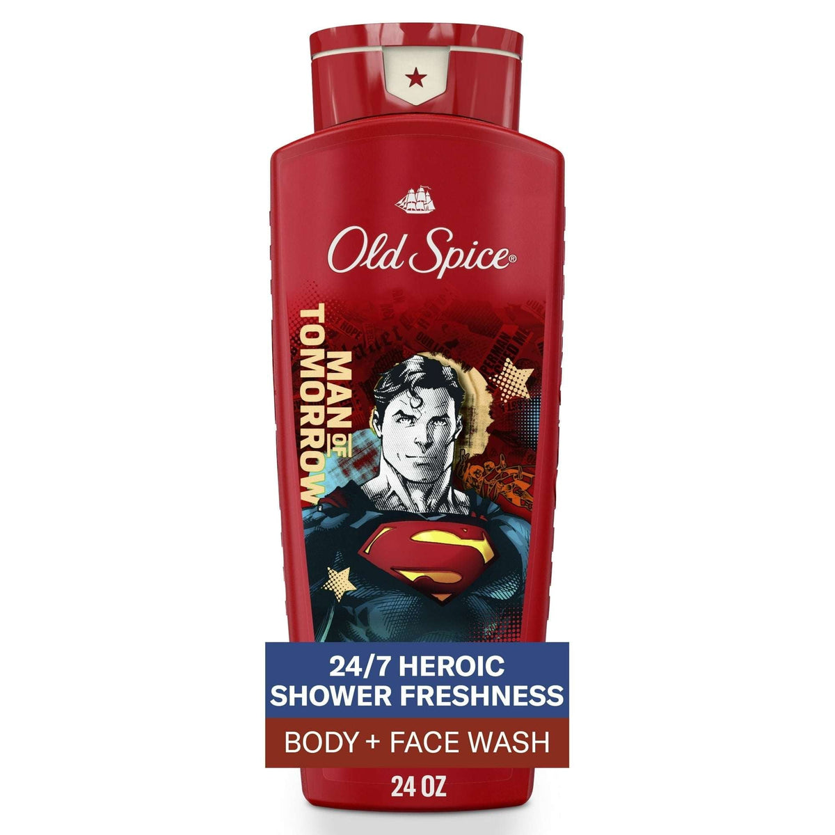 Old Spice Cleansing Body Wash for Men, 24/7 Shower Fresh, 2 in 1 Body and Face Wash, Rich Lather, Batman, Black Cherry and Nightfall Scent, 24oz