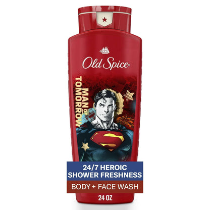 Old Spice Cleansing Body Wash for Men, 24/7 Shower Fresh, 2 in 1 Body and Face Wash, Rich Lather, Batman, Black Cherry and Nightfall Scent, 24oz