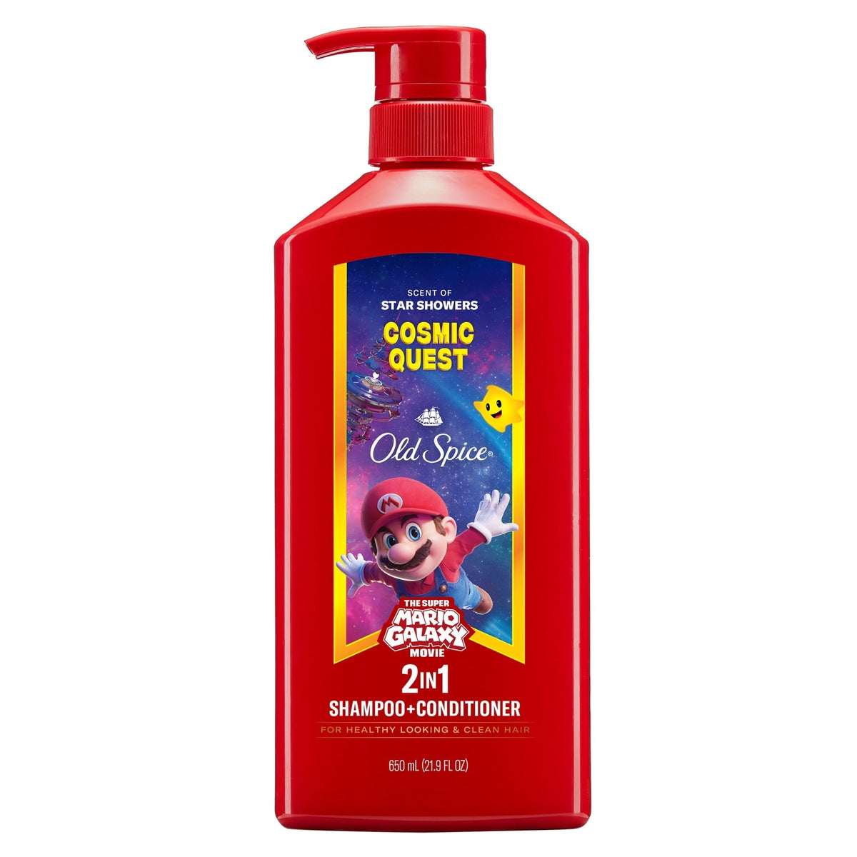 (3 PACK ) Old Spice 2-in-1 Mens Shampoo and Conditioner, Cosmic Quest, Old Spice x The Super Mario Galaxy Movie, 21.9 fl oz