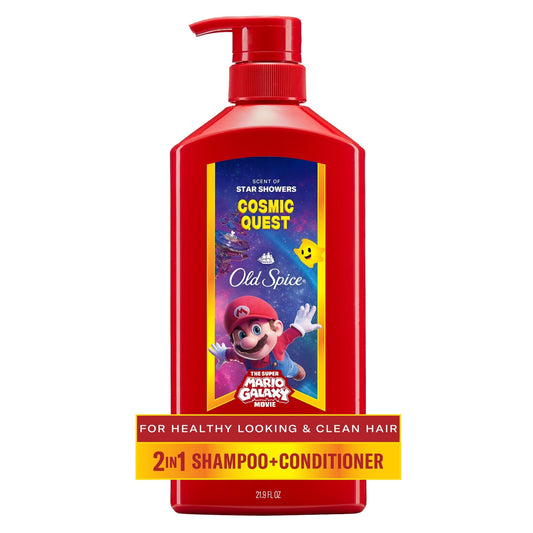 (3 PACK ) Old Spice 2-in-1 Mens Shampoo and Conditioner, Cosmic Quest, Old Spice x The Super Mario Galaxy Movie, 21.9 fl oz