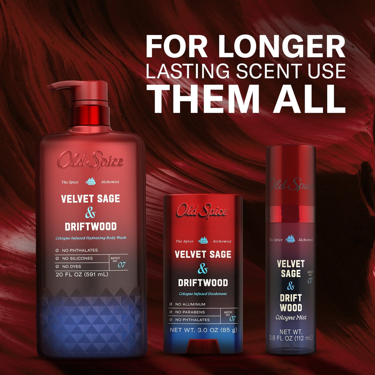 Old Spice Body Wash for Men, The Spice Alchemist Collection, Velvet Sage and Driftwood, 20oz