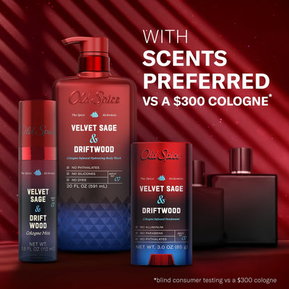 Old Spice Body Wash for Men, The Spice Alchemist Collection, Velvet Sage and Driftwood, 20oz