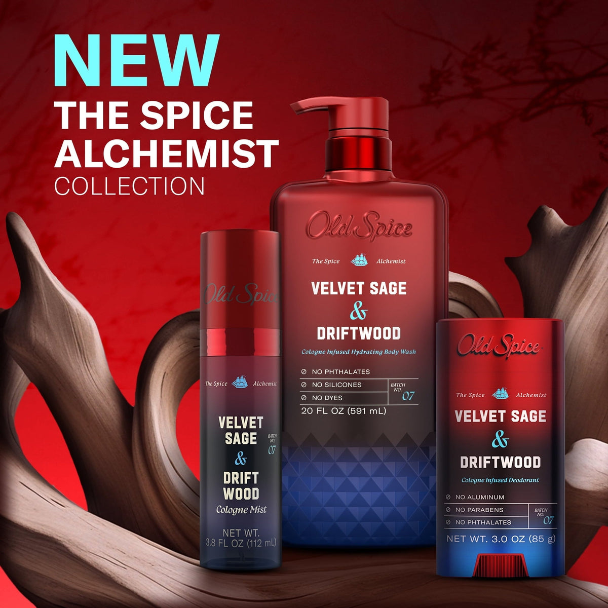 Old Spice Body Wash for Men, The Spice Alchemist Collection, Velvet Sage and Driftwood, 20oz