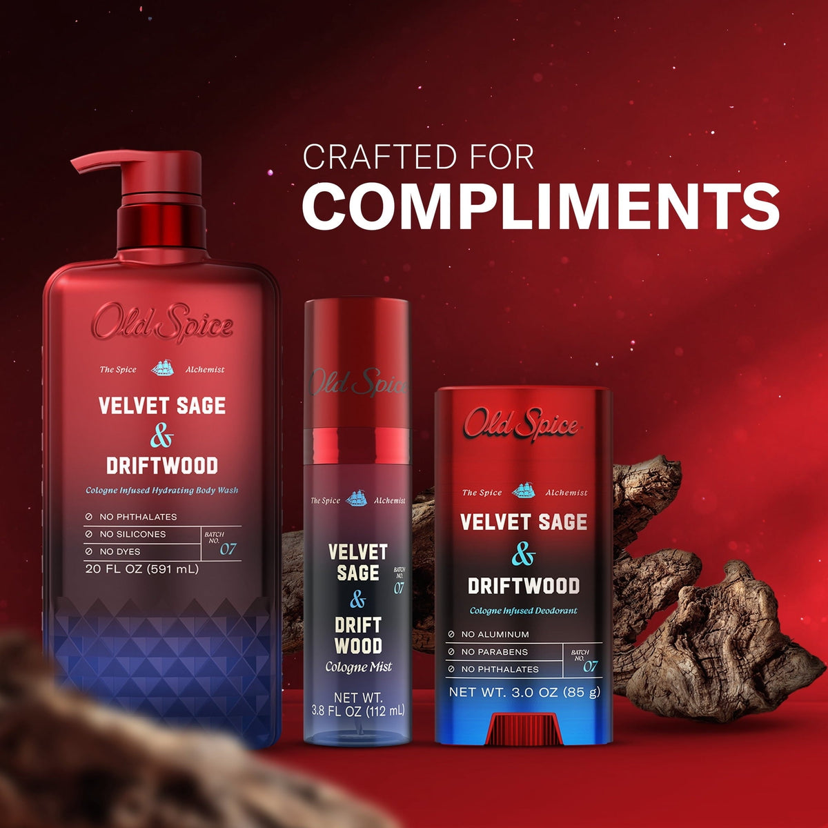 Old Spice Body Wash for Men, The Spice Alchemist Collection, Velvet Sage and Driftwood, 20oz