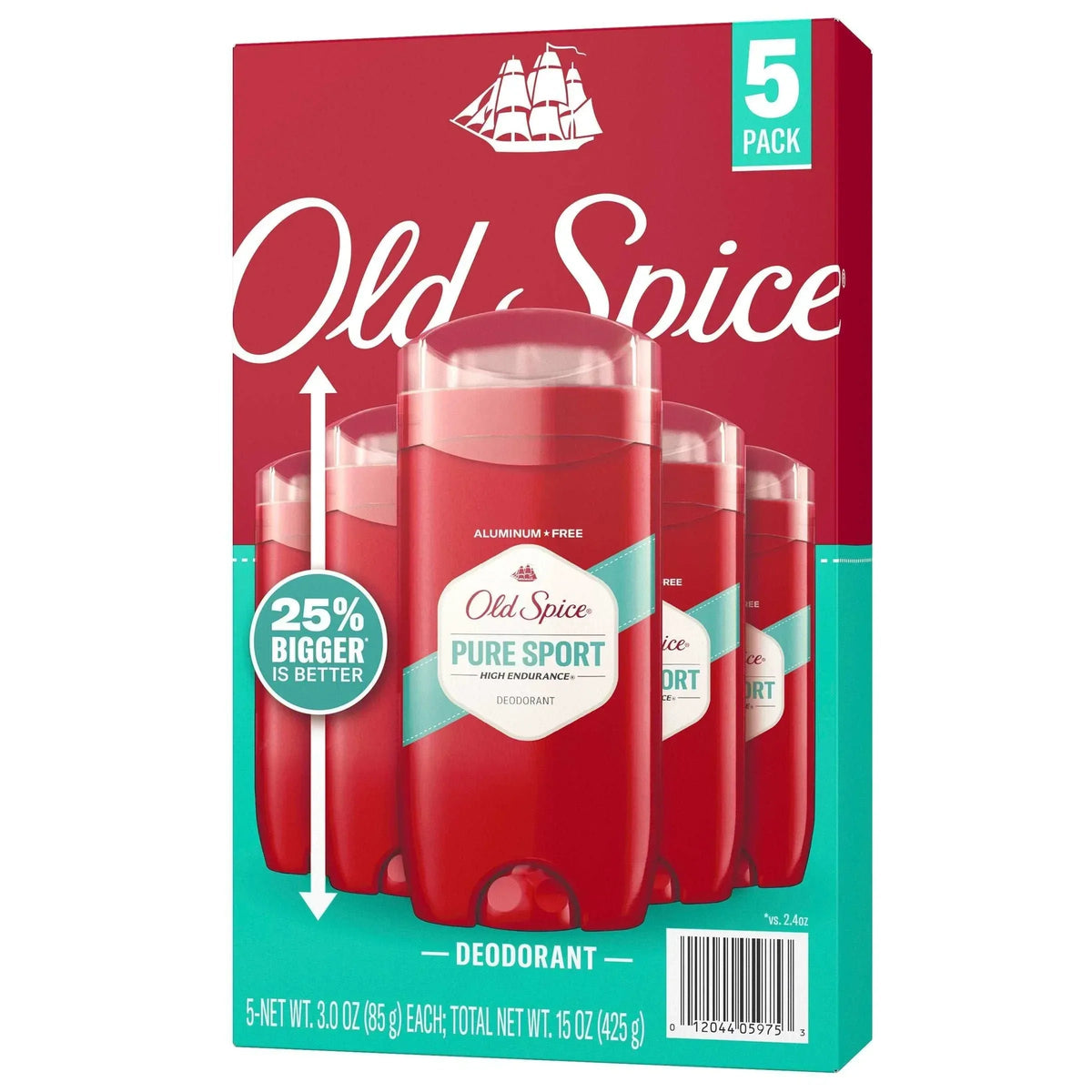 Old Spice Deodorant for Men, Pure Sport High Endurance, 3 oz, 5-pack