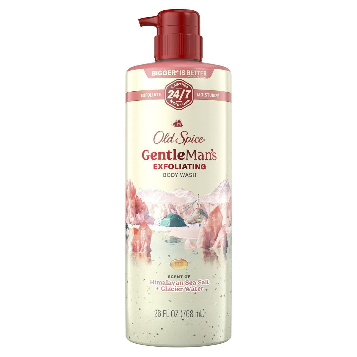 Old Spice Men's Body Wash for Men, Himalayan Sea Salt , 24/7 Shower Fresh, 18 oz, Exfoliation + Moisturization, 26oz