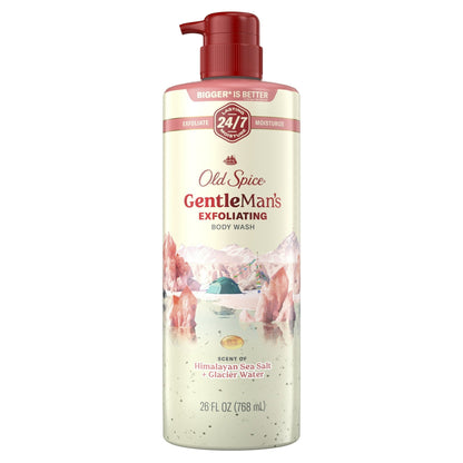 Old Spice Men's Body Wash for Men, Himalayan Sea Salt , 24/7 Shower Fresh, 18 oz, Exfoliation + Moisturization, 26oz