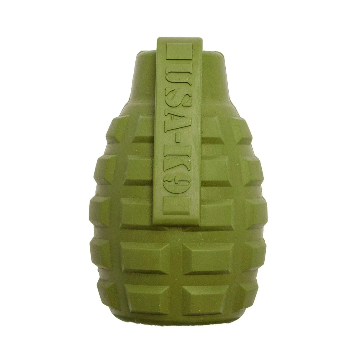 Operation Good Boy Grenade Dog Toy for Aggressive Chewers, Teething Toy with Treat Dispenser, Green