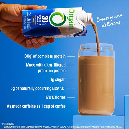 Orgain 30g Protein Shake, Dairy Based, 11oz, 12ct