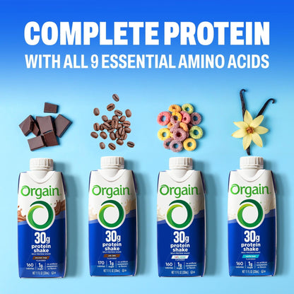Orgain 30g Protein Shake, Dairy Based, 11oz, 12ct