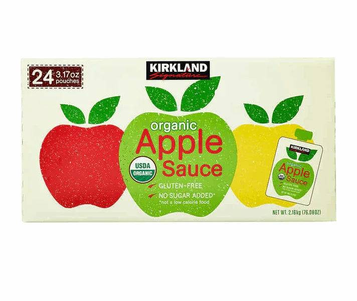 Kirkland Signature Organic Apple Sauce, 3.17 oz (24-pk)