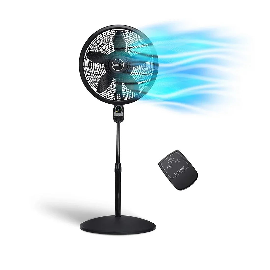 Lasko 18" Oscillating Pedestal Fan with Remote Control - Black