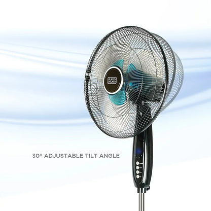 Black + Decker 16" Oscillating Pedestal Fan with Remote Control
