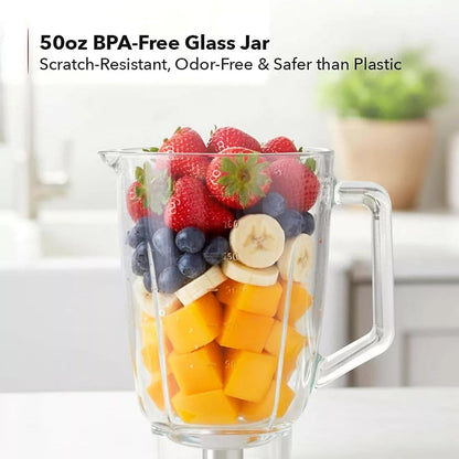 Ovente Retro Smoothie Glass Blender