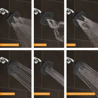 Oxygenics Square 6-Setting Fixed Shower Head (Assorted Colors)
