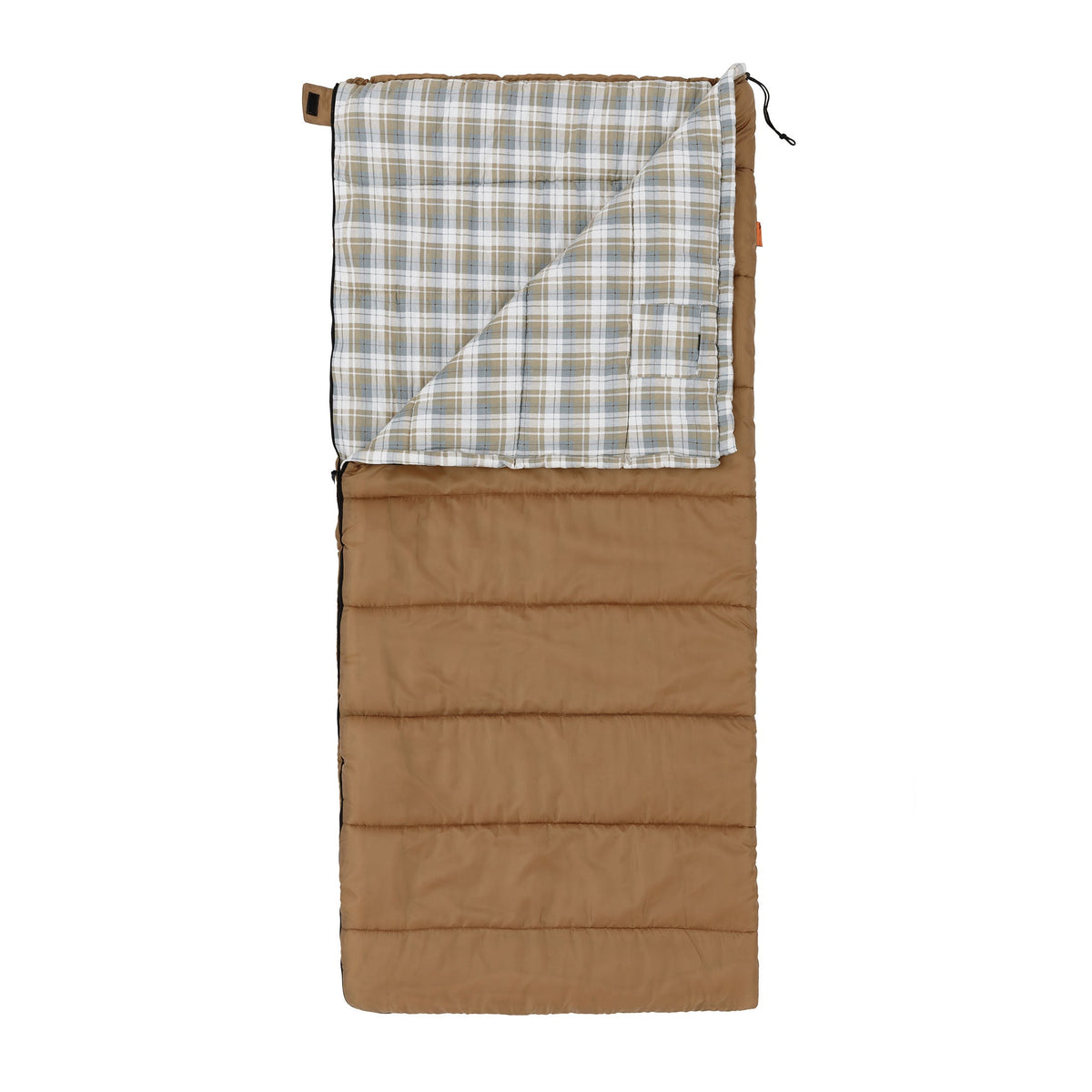 (2 pack) Ozark Trail 35F Flannel Lined Rectangle Adult Sleeping Bag - Brown (80" x 36")
