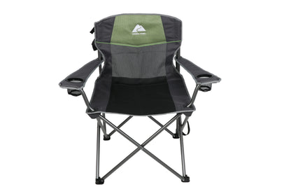 Ozark Trail Oversized Big and Tall Camp Chair with Cup Holders, Green, Adult,