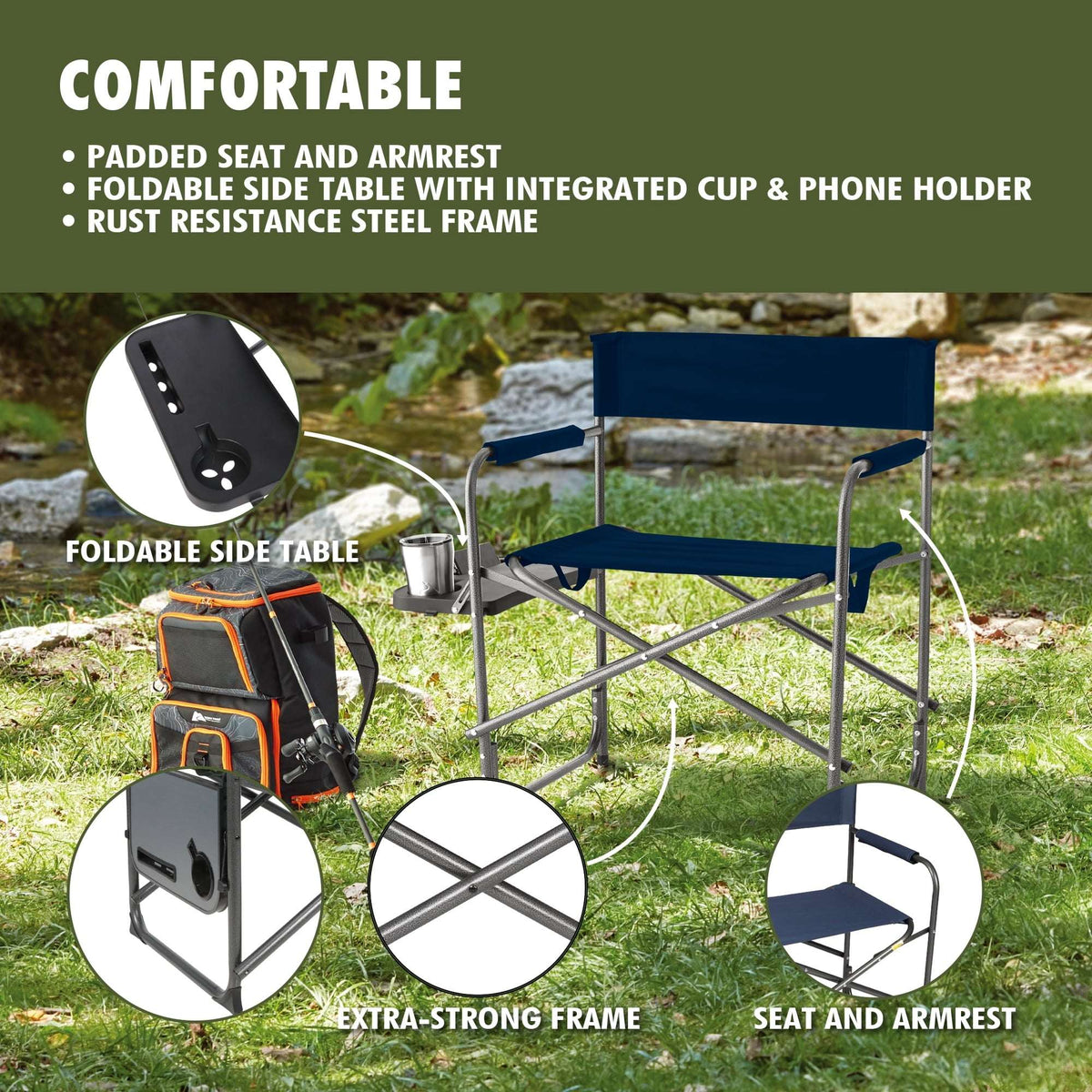 Ozark Trail Director Chair with Side Table