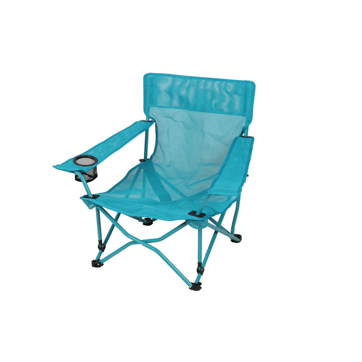 Ozark Trail Quad Folding Beach Chair with Cupholder, Aqua