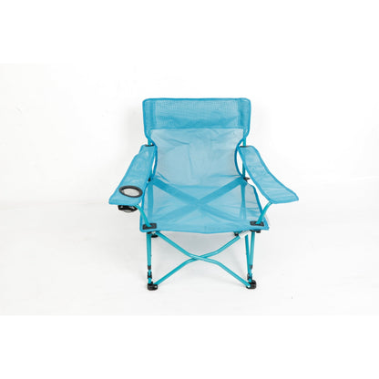 Ozark Trail Quad Folding Beach Chair with Cupholder, Aqua