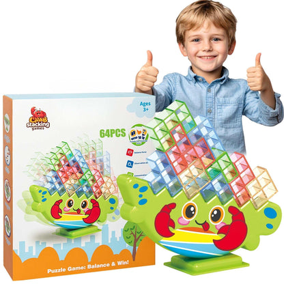 PBALPADL Dinosaur Balance Stacking Blocks by Lktvy. 48PCS Educational STEM Toy for Kids Ages 3+, Safe ABS Construction, Fun Family Game for Focus & Fine Motor Skills