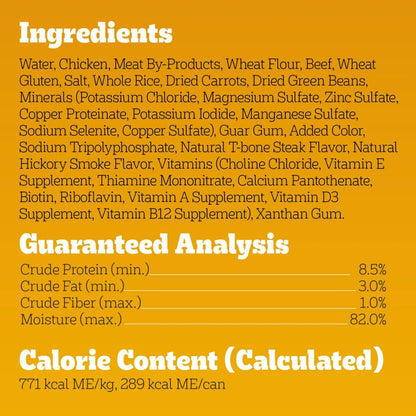 Pedigree Choice Cuts In Gravy Adult Wet Dog Food Steak & Vegetable Flavor, 13.2 oz Cans 12 Pack