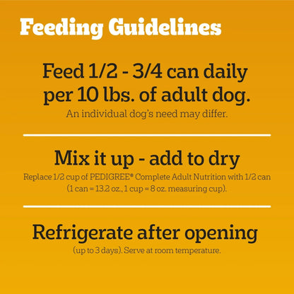 Pedigree Choice Cuts In Gravy Adult Wet Dog Food Steak & Vegetable Flavor, 13.2 oz Cans 12 Pack