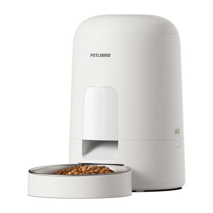 Petlibro 2L Air Automatic Cat Feeder, Battery-Operated Food Dispenser with 180-Day Battery Life, AIR Timed Feeder for Cats & Dogs, White