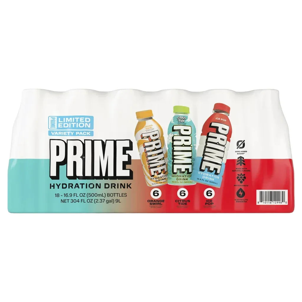 PRIME Hydration Drink, Limited Edition Variety Pack, 16.9 fl oz, 18-count