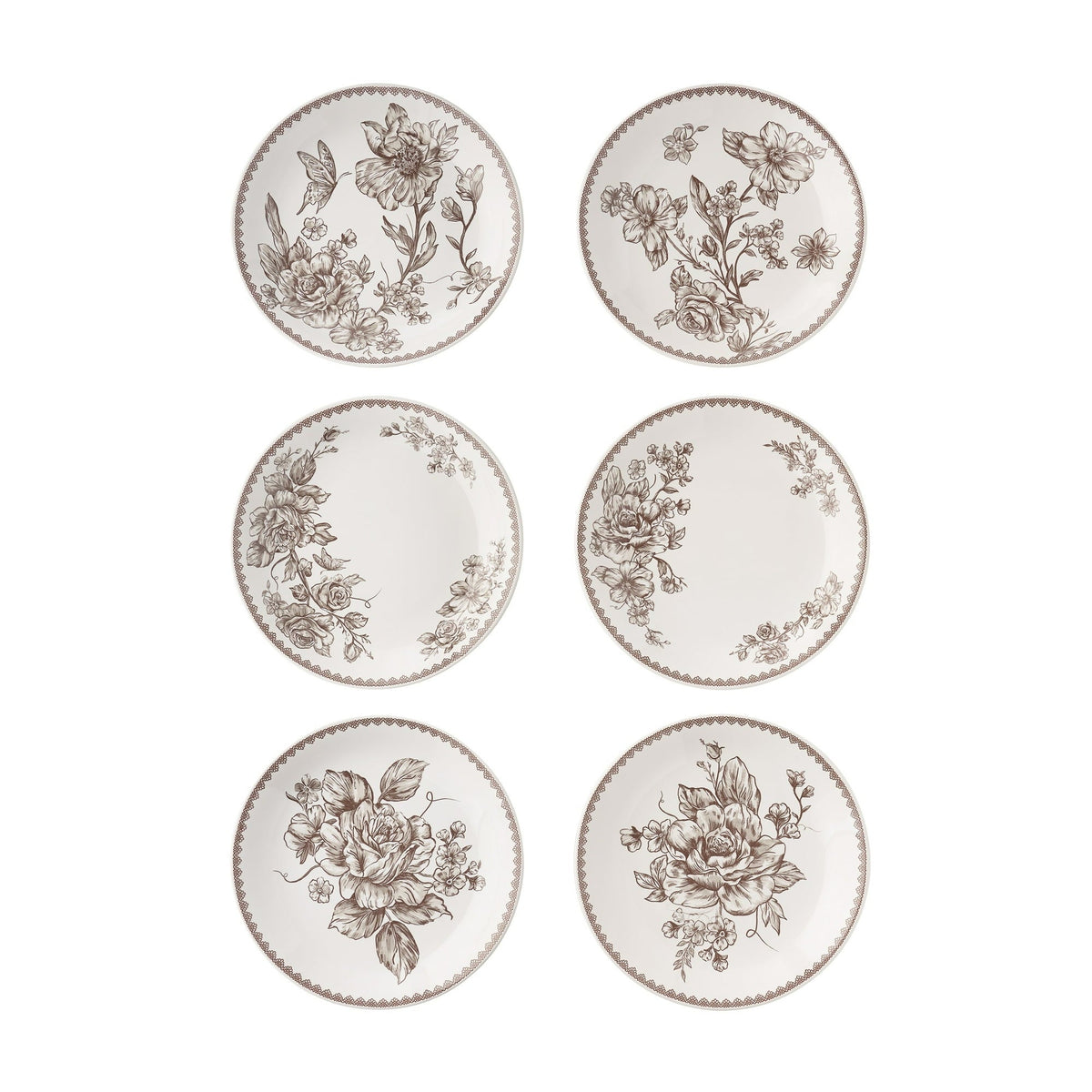 The Pioneer Woman Agatha Stoneware Appetizer Plate, Blue, Set of 6